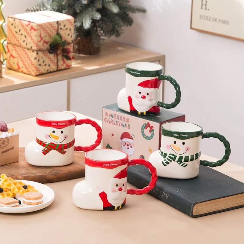 Four Ceramic Christmas Mugs