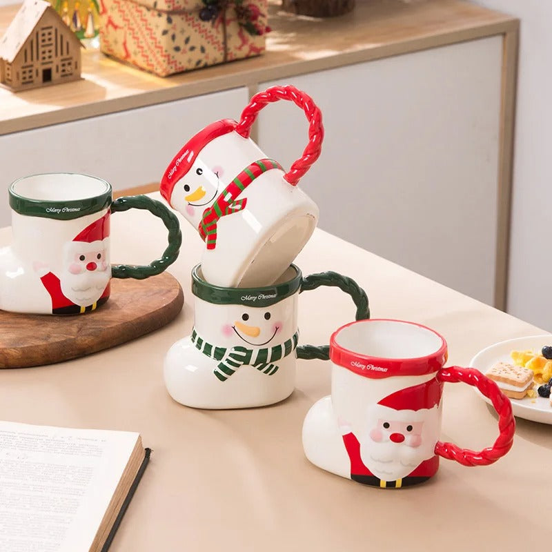Four Ceramic Christmas Mugs