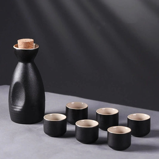 Ceramic Sake Cups on a gray table