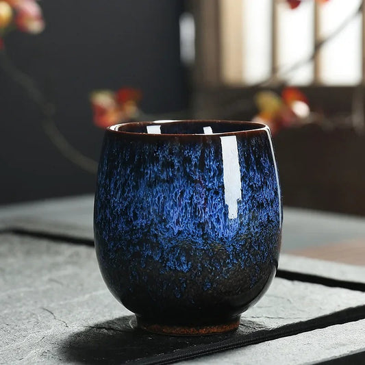 Ceramic Tea Cup in Deep Blue