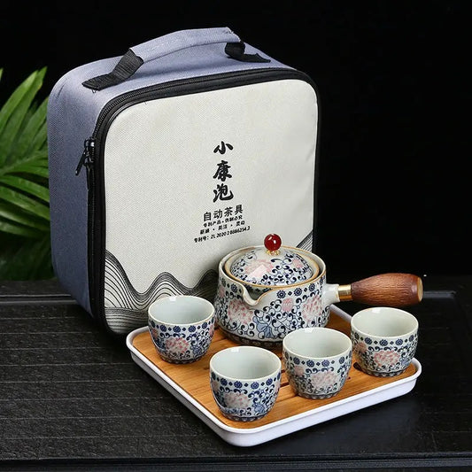 Set of Chinese Tea Cups On A Tray