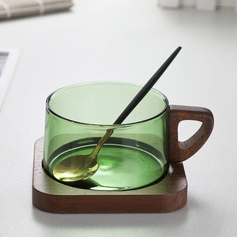 Green Colored Glass Mug