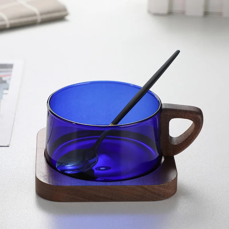 Blue Colored Glass Mug