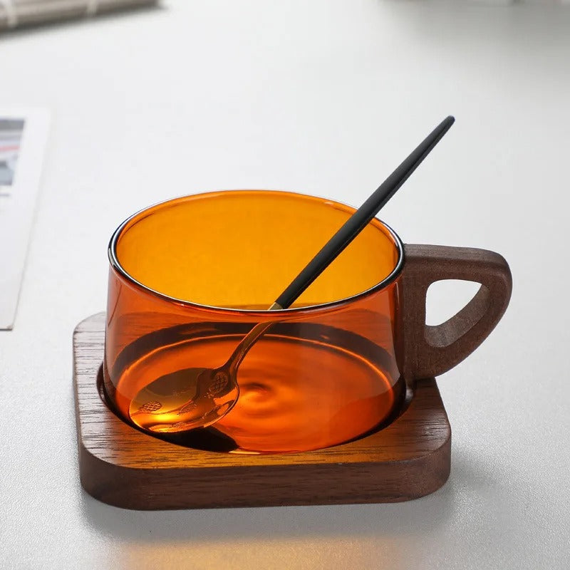 Orange Colored Glass Mug