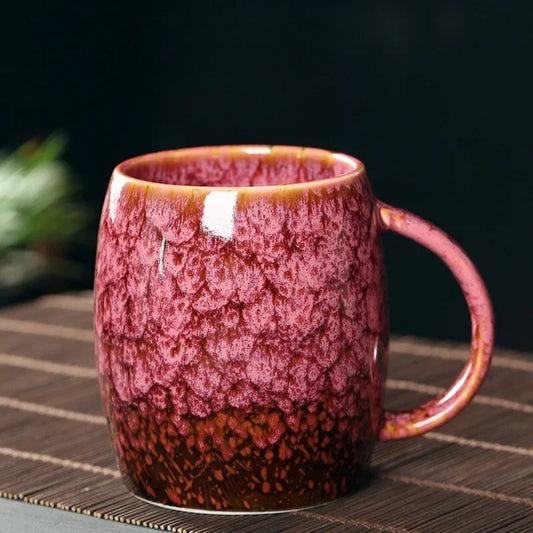 Japanese Ceramic Mug in Lotus Red