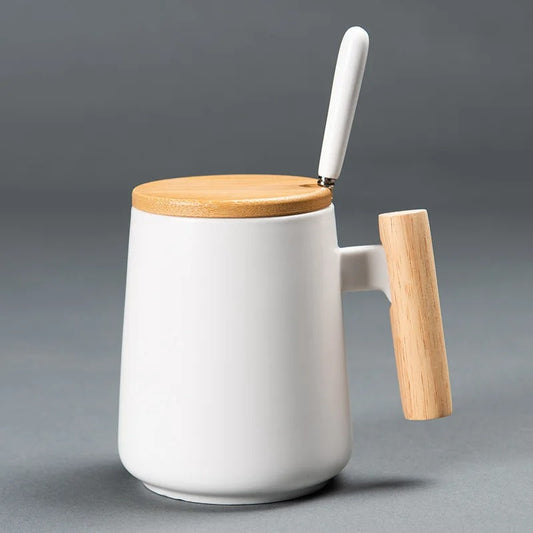 Tall Ceramic Coffee Mug in classic white