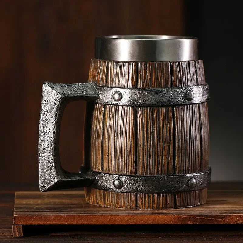 Viking Beer Mug on a wooden tray 